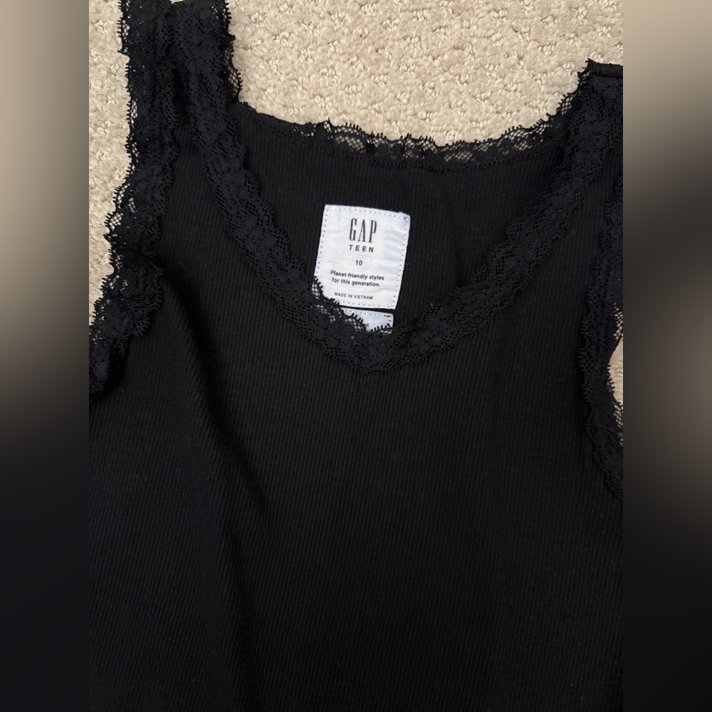GAP Black Tank with Lace Detail